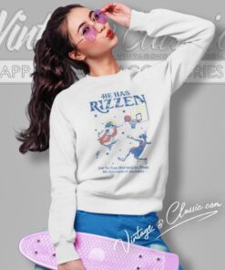 He Has Rizzen Shirt Funny Jesus Meme Sweatshirt