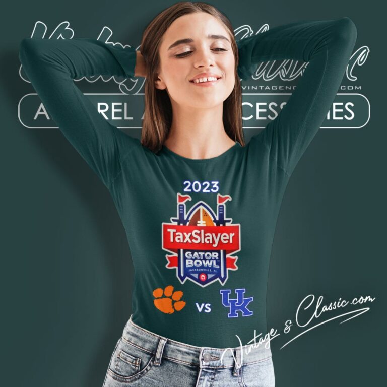 Head To Head Taxslayer Gator Bowl 2023 Kentucky Vs Clemson Long Sleeve Tee Head To Head Taxslayer Gator Bowl 2023 Kentucky Vs Clemson Long Sleeve Tee