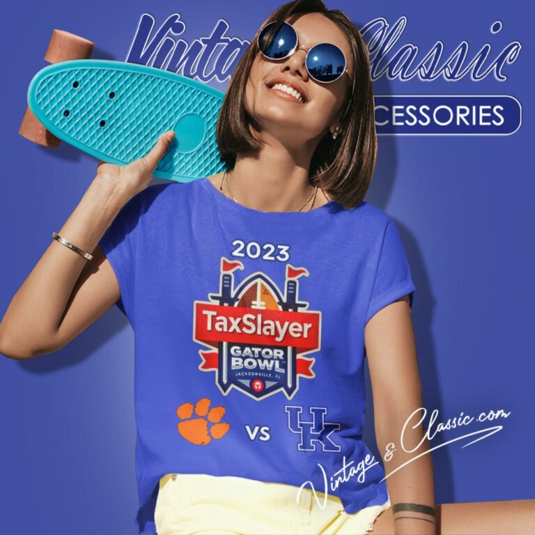 Head To Head Taxslayer Gator Bowl 2023 Kentucky Vs Clemson Women T Shirt Head To Head Taxslayer Gator Bowl 2023 Kentucky Vs Clemson Women T Shirt