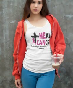 Heal Cancer Shirt Breast Cancer Awareness Month Tank Top Racerback