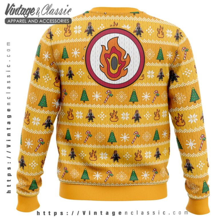 Heart Ablaze Demon Slayer Ugly Christmas Sweater back Ugly Sweater Heart Ablaze Demon Slayer Ugly Christmas Sweater back Ugly Sweater