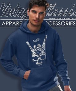 Heart Beat Skull Hand Korn Hoodie