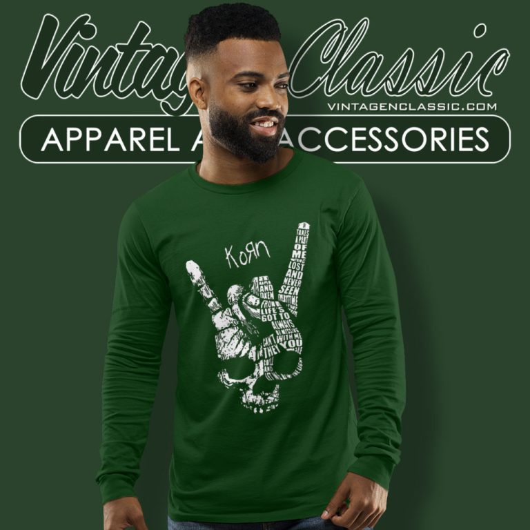 Heart Beat Skull Hand Korn Long Sleeve Tee Heart Beat Skull Hand Korn Long Sleeve Tee