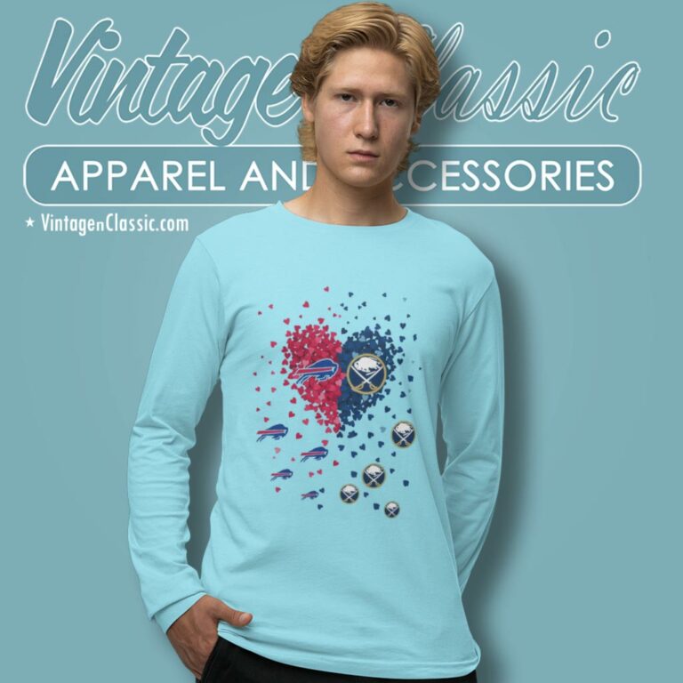 Hearts Love Buffalo Bills And Buffalo Sabres Long Sleeve Tee Hearts Love Buffalo Bills And Buffalo Sabres Long Sleeve Tee