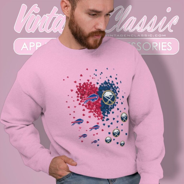 Hearts Love Buffalo Bills And Buffalo Sabres Sweatshirt Hearts Love Buffalo Bills And Buffalo Sabres Sweatshirt