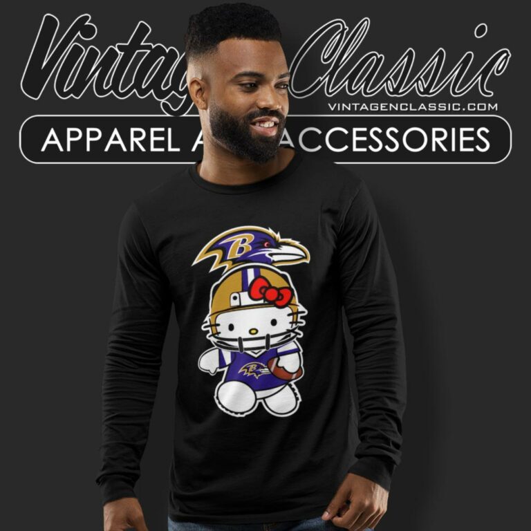 Hello Kitty Baltimore Ravens Long Sleeve Tee Hello Kitty Baltimore Ravens Long Sleeve Tee