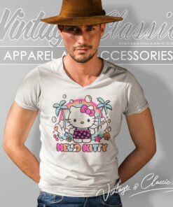 Hello Kitty Beach Vacation V Neck TShirt