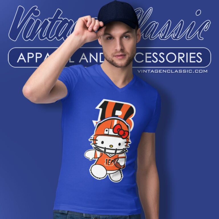 Hello Kitty Cincinnati Bengals V Neck TShirt Hello Kitty Cincinnati Bengals V Neck TShirt