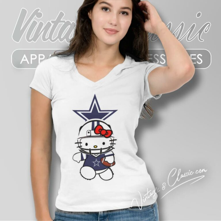 Hello Kitty Dallas Cowboys V Neck TShirt Hello Kitty Dallas Cowboys V Neck TShirt