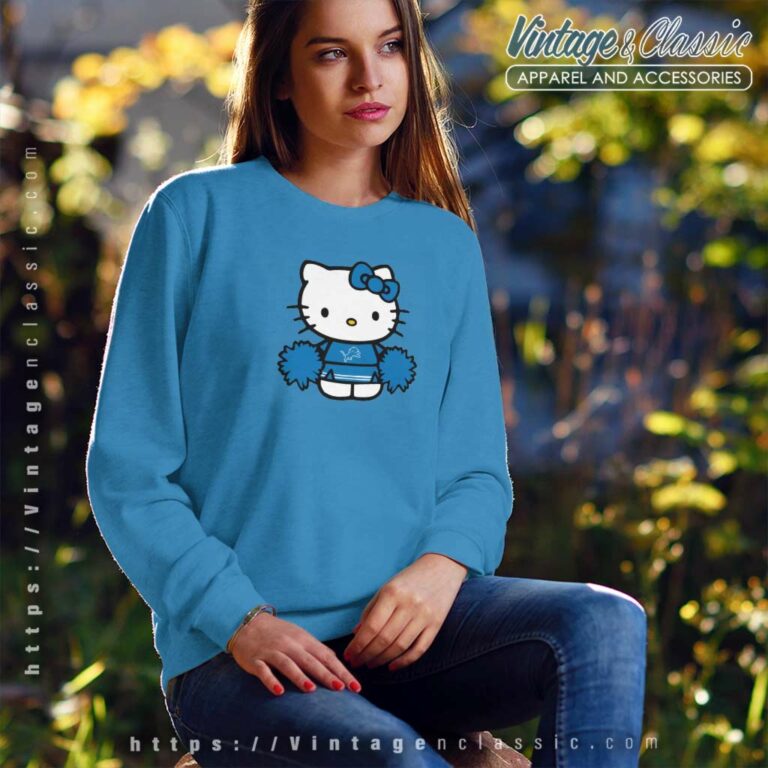 Hello Kitty Detroit Lions Cheerleader Sweatshirt Hello Kitty Detroit Lions Cheerleader Sweatshirt
