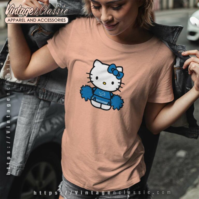 Hello Kitty Detroit Lions Cheerleader Women TShirt Hello Kitty Detroit Lions Cheerleader Women TShirt