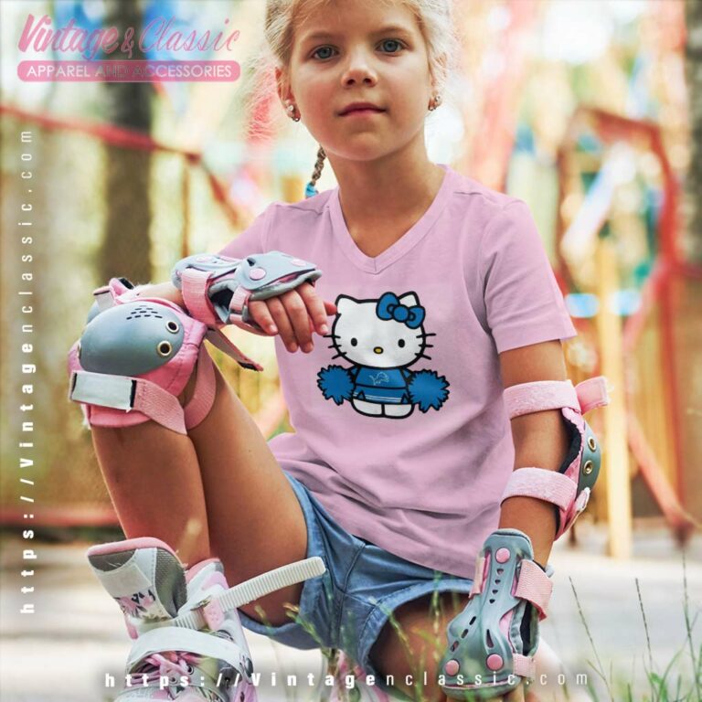 Hello Kitty Detroit Lions Cheerleader kids Vneck Hello Kitty Detroit Lions Cheerleader kids Vneck