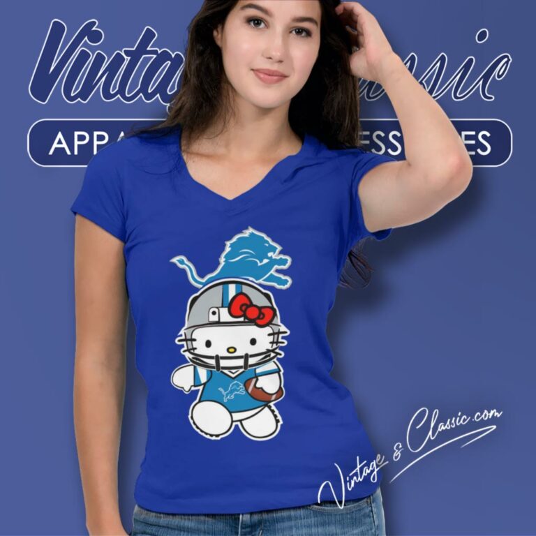 Hello Kitty Detroit Lions V Neck TShirt Hello Kitty Detroit Lions V Neck TShirt