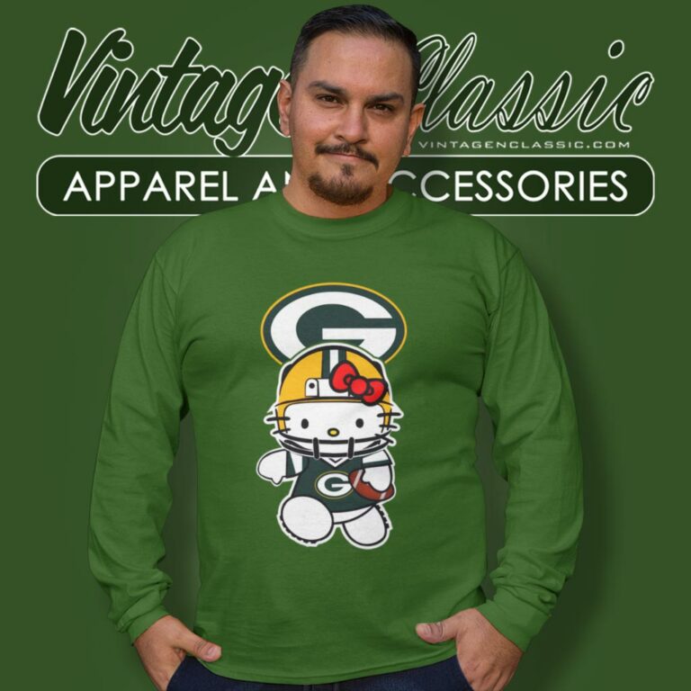 Hello Kitty Green Bay Packers Long Sleeve Tee Hello Kitty Green Bay Packers Long Sleeve Tee