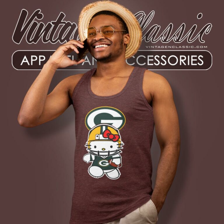 Hello Kitty Green Bay Packers Tank Top Racerback Hello Kitty Green Bay Packers Tank Top Racerback