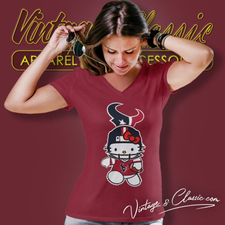 Hello Kitty Houston Texans V Neck TShirt Hello Kitty Houston Texans V Neck TShirt