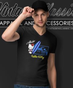 Hello Kitty In Hawaii Aloha Shirt 4 Hello Kitty In Hawaii Aloha V Neck TShirt