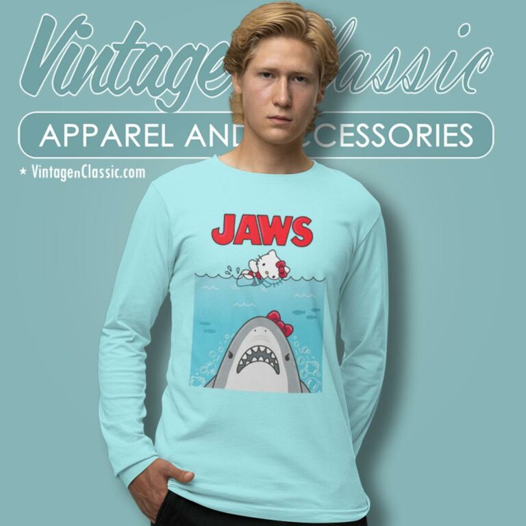 Hello Kitty Jaws Parody Long Sleeve Tee Hello Kitty Jaws Parody Long Sleeve Tee