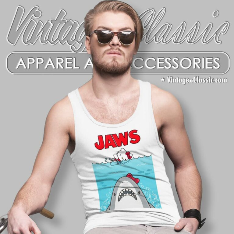 Hello Kitty Jaws Parody Tank Top Racerback Hello Kitty Jaws Parody Tank Top Racerback
