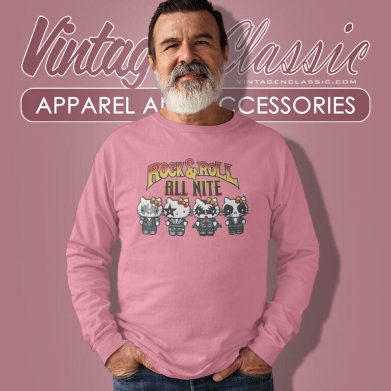 Hello Kitty Kiss Band Parody Shirt Rock And Roll All Nite Long Sleeve Tee Hello Kitty Kiss Band Parody Shirt Rock And Roll All Nite Long Sleeve Tee