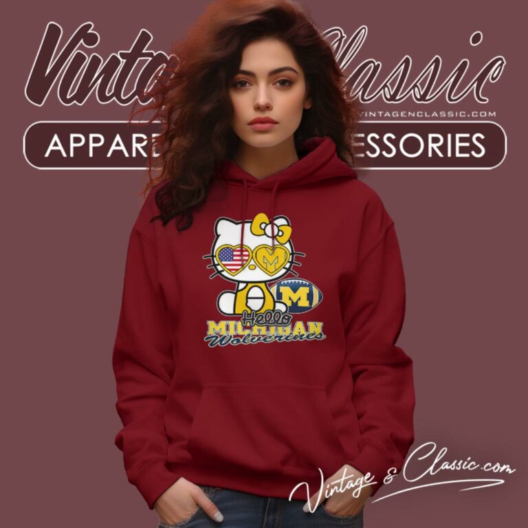 Hello Kitty Michigan Wolverines Hoodie Hello Kitty Michigan Wolverines Hoodie