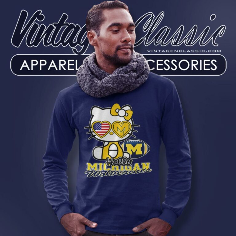 Hello Kitty Michigan Wolverines Long Sleeve Tee Hello Kitty Michigan Wolverines Long Sleeve Tee