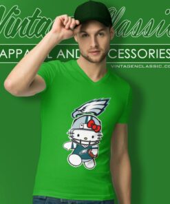 Hello Kitty Philadelphia Eagles Shirt 5 Hello Kitty Philadelphia Eagles V Neck TShirt