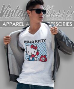 Hello Kitty Phone Call Shirt 7 Hello Kitty Phone Call V Neck TShirt