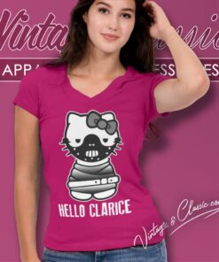 Hello Kitty Shirt Hello Clarice Silence Of The Lambs V Neck TShirt