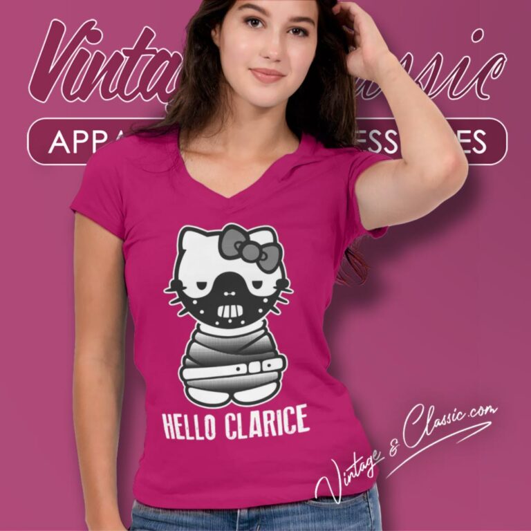 Hello Kitty Shirt Hello Clarice Silence Of The Lambs V Neck TShirt Hello Kitty Shirt Hello Clarice Silence Of The Lambs V Neck TShirt