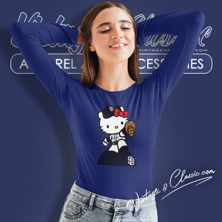 Hello Kitty Shirt San Diego Padres Long Sleeve Tee Hello Kitty Shirt San Diego Padres Long Sleeve Tee