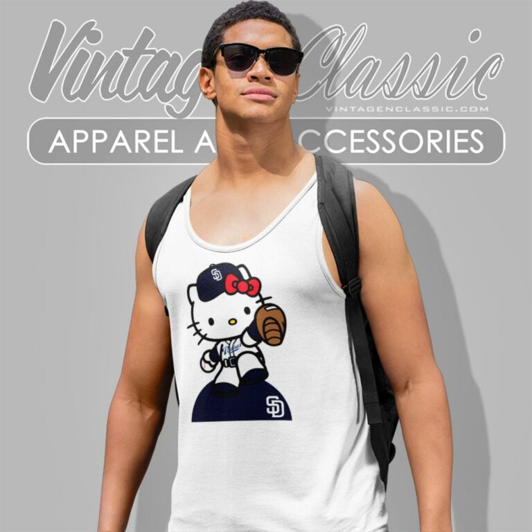 Hello Kitty Shirt San Diego Padres Tank Top Racerback Hello Kitty Shirt San Diego Padres Tank Top Racerback