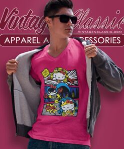 Hello Kitty Super Heroes Dc V Neck TShirt