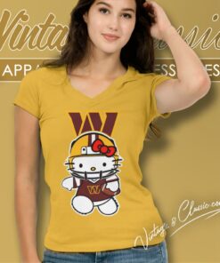 Hello Kitty Washington Commanders Shirt 4 Hello Kitty Washington Commanders V Neck TShirt