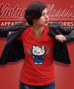Hello Kitty X Chucky Shirt 5 Hello Kitty X Chucky V Neck TShirt