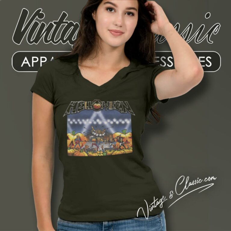 Helloween Shirt Live In The Uk V Neck TShirt Helloween Shirt Live In The Uk V Neck TShirt