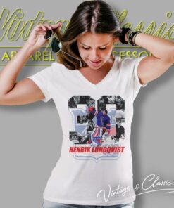 Henrik Lundqvist New York Rangers Thank You For The Memories Signature V Neck TShirt 1