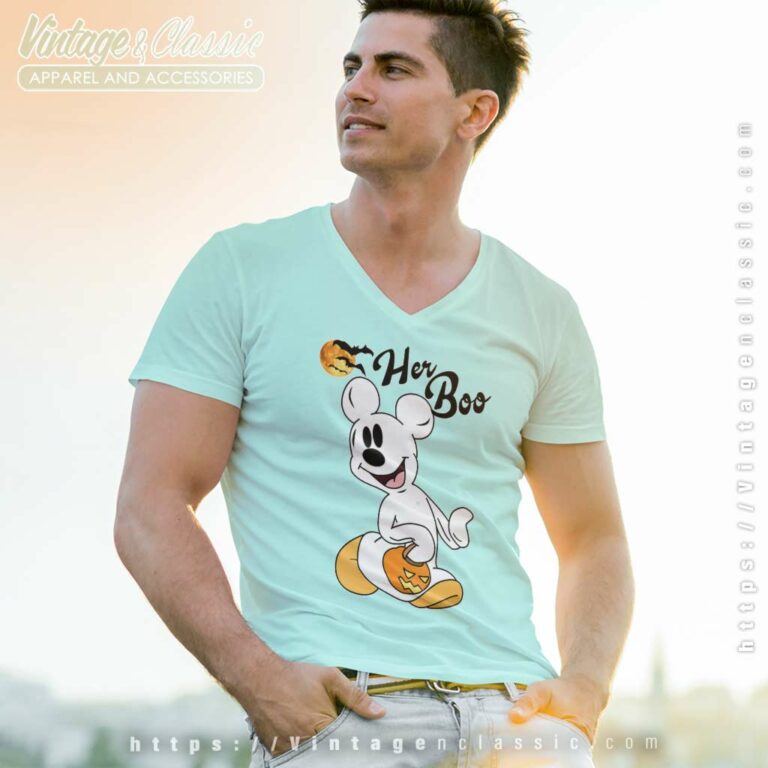 Her Boo Mickey Disney Halloween Vneck Her Boo Mickey Disney Halloween Vneck