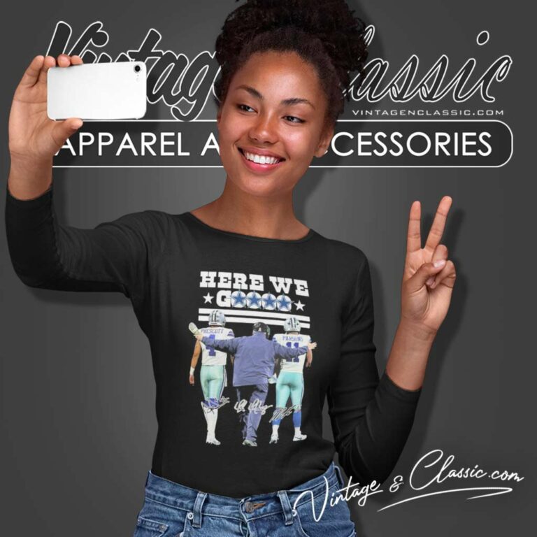 Here We Go Dak Prescott Cowboys And Mike Mccarthy Micah Parsons Signatures Long Sleeve Tee Here We Go Dak Prescott Cowboys And Mike Mccarthy Micah Parsons Signatures Long Sleeve Tee