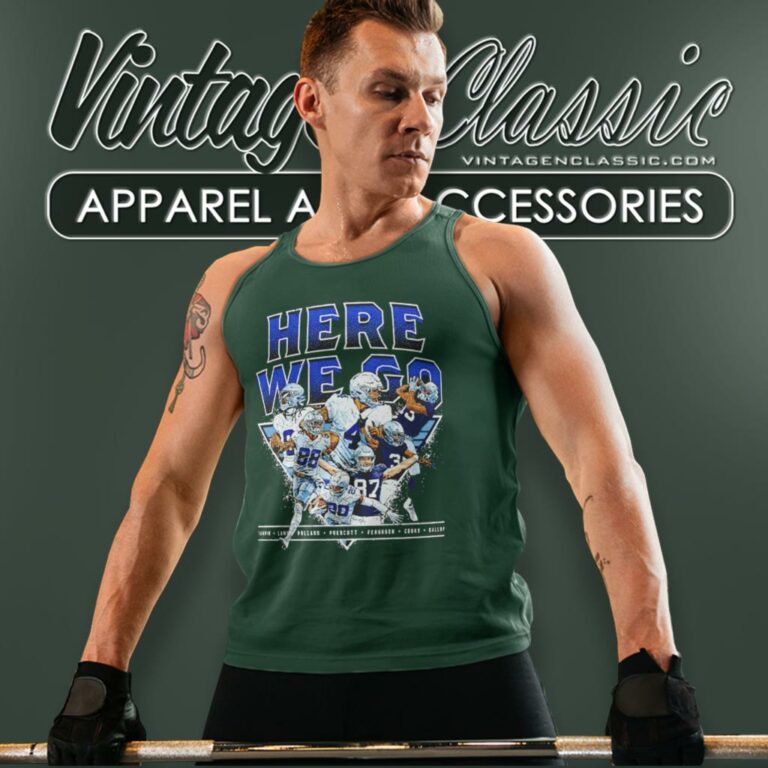 Here We Go Dak Prescott Dallas Cowboys Team Tank Top Racerback Here We Go Dak Prescott Dallas Cowboys Team Tank Top Racerback