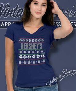 Hershey Christmas Ugly Sweater Shirt 5 Hershey Christmas Ugly Sweater V Neck TShirt 1
