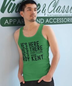Hes Here Every Fucking Where Tank Top Racerback
