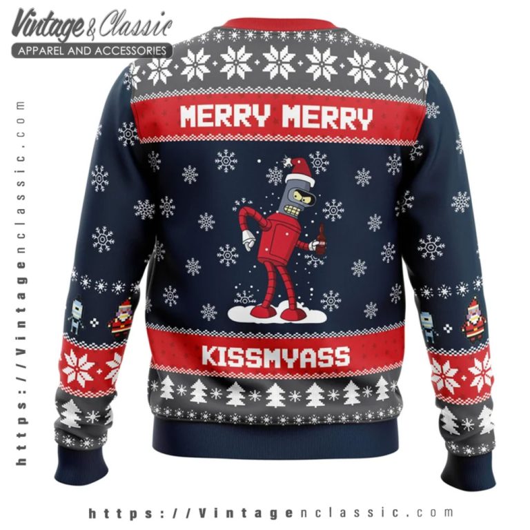 Hey We Wish You A Futurama Ugly Christmas Sweater back Ugly Sweater Hey We Wish You A Futurama Ugly Christmas Sweater back Ugly Sweater