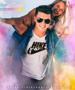 Hike Nike Swoosh Funny Hiking Outdoor V Neck TShirt