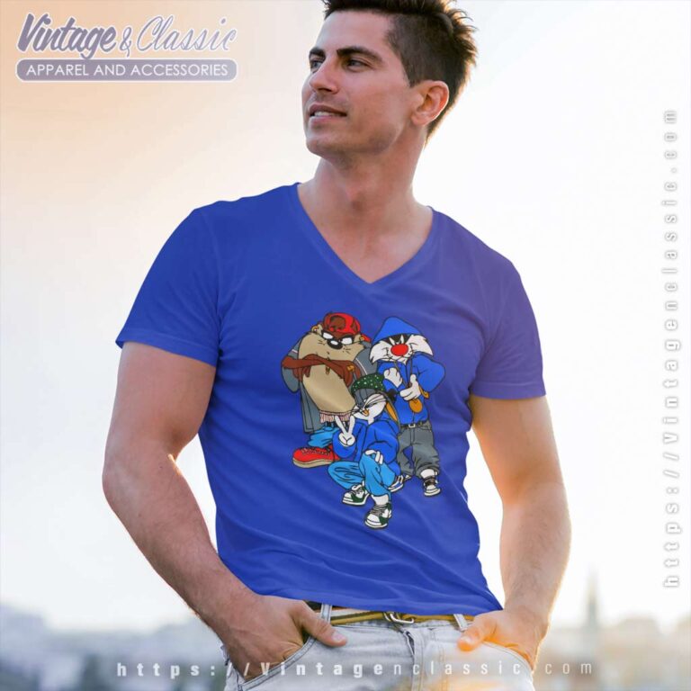 Hip Hop Looney Tunes V Neck TShirt Hip Hop Looney Tunes V Neck TShirt