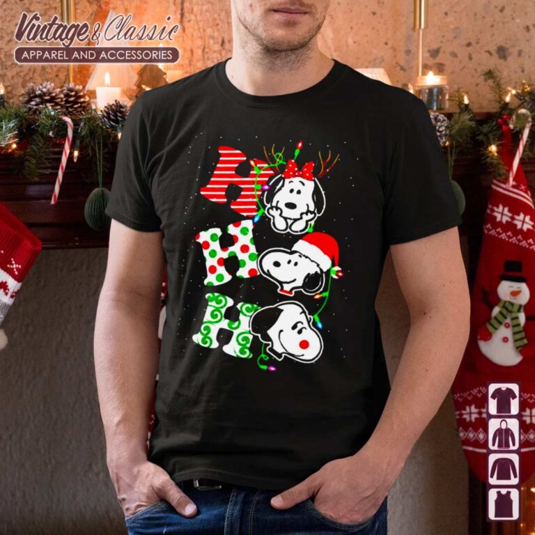 Ho Ho Ho Snoopy Christmas T shirt Ho Ho Ho Snoopy Christmas T shirt