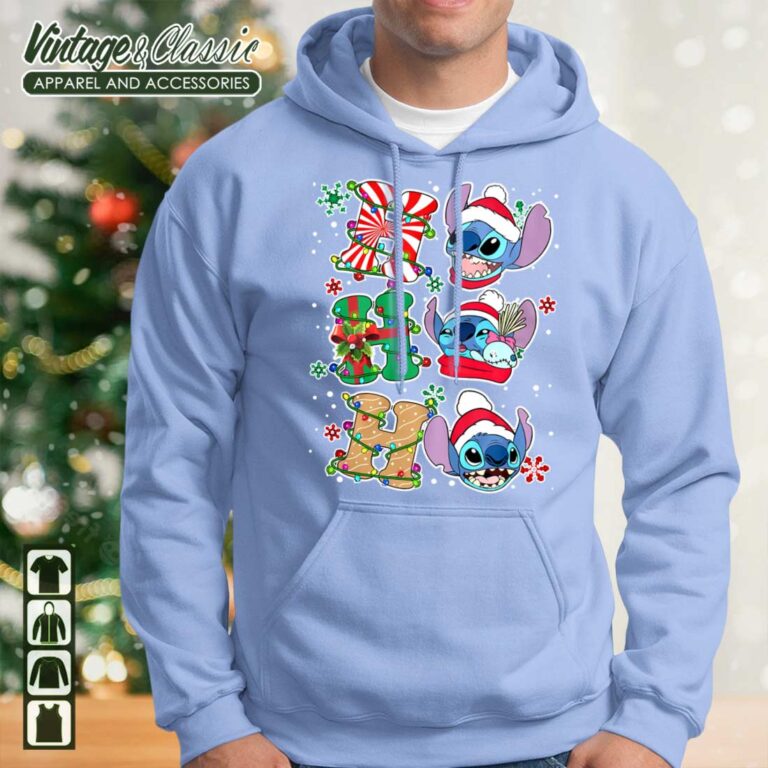 Ho Ho Ho Stitch Christmas Disney Christmas Blue Light Hoodie Ho Ho Ho Stitch Christmas Disney Christmas Blue Light Hoodie