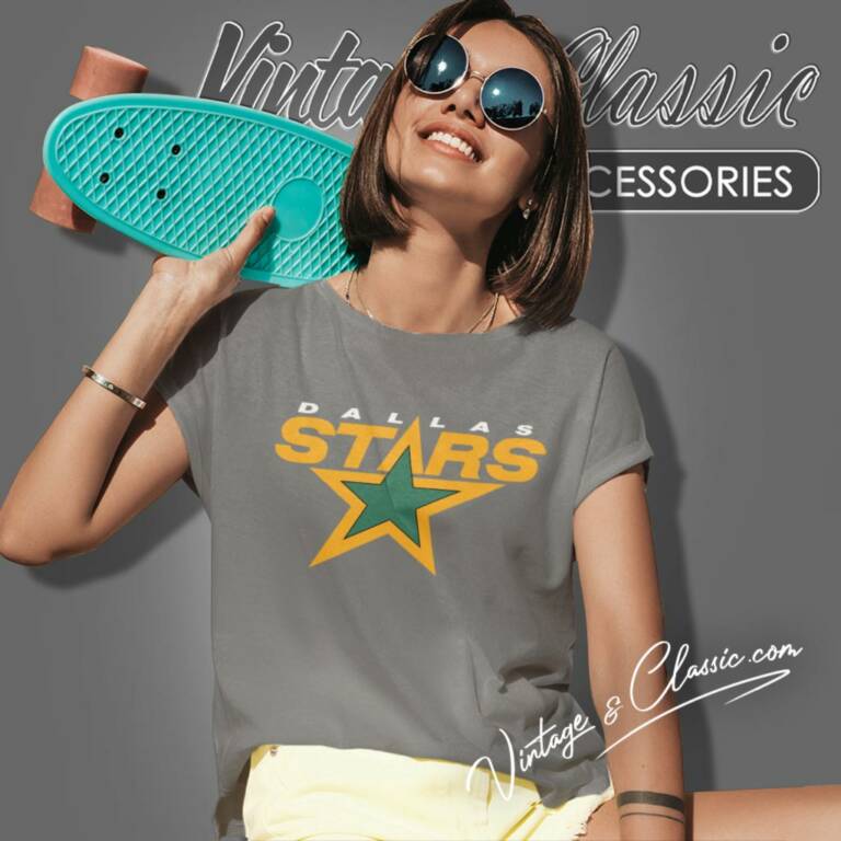 Hockey Nhl Vintage 90s Dallas Stars Nhl Logo Women T Shirt Hockey Nhl Vintage 90s Dallas Stars Nhl Logo Women T Shirt
