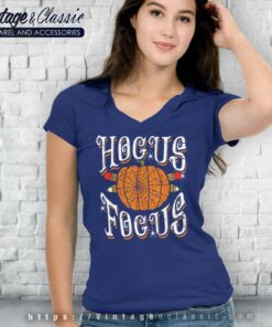 Hocus Focus Shirt Pumpkin Halloween V Neck TShirt