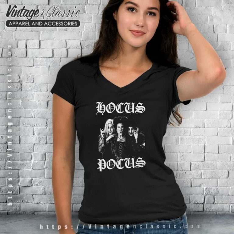 Hocus Pocus Black And White Shirt Sanderson Sisters V Neck TShirt Hocus Pocus Black And White Shirt Sanderson Sisters V Neck TShirt
